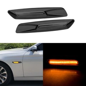 Smoke Amber LED Side Marker Lights For BMW E81 E82 E90 E92 E60 E61 M3 F10 Style - Foto 1 di 18