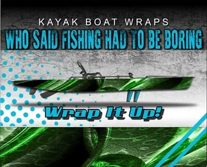 Aborigine Green 14ft KAYAK VINYL WRAP KIT GRAPHIC DECAL/STICKER - Picture 1 of 1