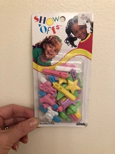 Vintage 90s Girls Hair Clips Barrettes Pastel Candy Star Dog Hearts Kids Goody - Picture 1 of 5