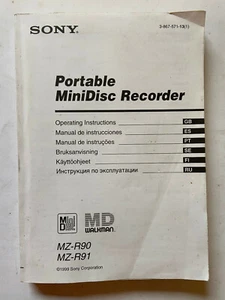 Sony - Portable MiniDisn Recorder User Manual - MZ-R90 & MZ-R91 - 1999 PB Book - Bild 1 von 1