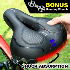Bike Seat Bicycle Saddle Big Wide Bum Pad Sporty Gel Cruiser Extra Comfort Soft - Picture 1 of 10