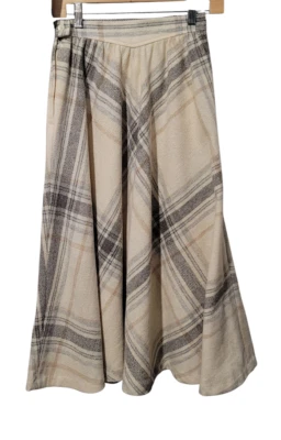 Falda De Colección Simone Alexander Patty Woodard Lana Tartán Tostado Rayas Talla 7/8 C3/8 Foto 1 de 3