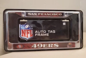 San Francisco 49ers Metal Chrome License Plate Frame NFL Auto Truck Car NEW - Picture 1 of 2