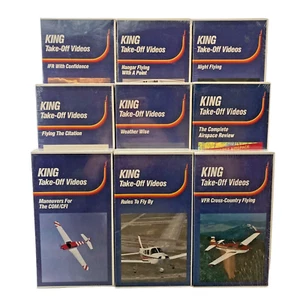 KING Take-Off Videos, 9 Sealed VHS Tapes, Single-Subject Pilot Flying Training - Picture 1 of 13