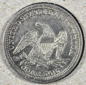 Liberty Quarter 1857 sentado AU plata bonita - Imagen 1 de 2
