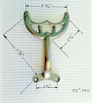 52" Brushed Nickel Ceiling Fan Blade Arm Bracket, Fits Hunter & Hampton Bay Fans - Image 1 of 4