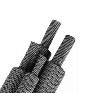 240&600 Inches Black 2:1 Heat Shrink Braided Sleeve Cable Sheath Fabric Tubing - Picture 1 of 16