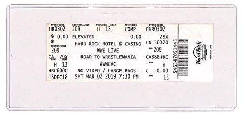 WWE Live Event DREW McINTYRE v DEAN AMBROSE wrestling ticket stub Mar 2019 wwf Cover