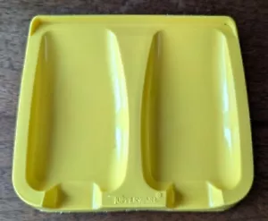 Vintage Tupperware Bright Yellow Double Spoon Rest 5" x 4" x 1 " Made in USA GUC - Picture 1 of 3