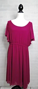 Womens Torrid plus size 2X chiffon purple dress flutter sleeve - Picture 1 of 5