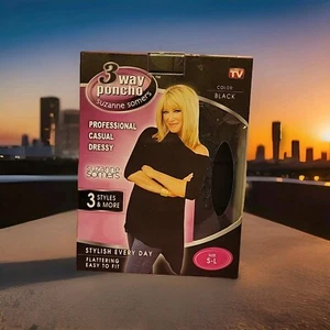 New w. Box 3-style sexy pro, casual, dressy , Professional women top ( S-L) Blk - Picture 1 of 14
