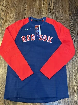 $80 NIKE PRO Pregame BOSTON RED SOX MLB длинным рукавом рубашка SZ средний подлинный - Изображение 1 из 4