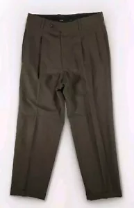 Hugo Boss Braun Plissee Bündchen Wolle Elegant Arbeit Freizeit Hose Herren 30x29 - Bild 1 von 15
