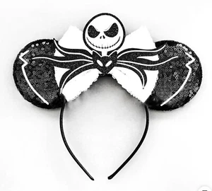 Disney NIGHTMARE BEFORE CHRISTMAS Jack MOUSE EARS Headband Sequins NEW! - Picture 1 of 1