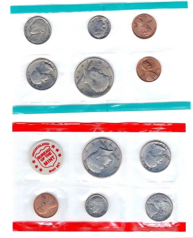 1972 U.S. mint uncirculated coin set of eleven (11) plus medallian Cover