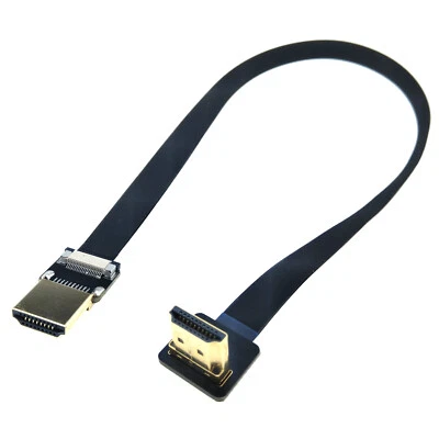 HDMI Flat Cable Right Angle to Straight for 4K Video Camera LCD Flex Wire 40cm - Image 1 of 4