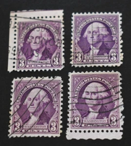 4 - 1932 US Stamp Scott #720 - 3 - Cent - Washington - Used/NH/NG/VF. c - Picture 1 of 2