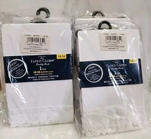 4 Package With 2 Baby Girls Fashion Tights Footless. 18-36 Months White Color - Picture 1 of 4