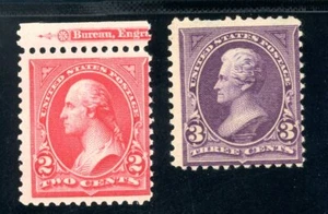 USAstamps Unused FVF US 1895 Bureau Issue Washington Scott 267 MNH, 268 OG MH - Picture 1 of 2