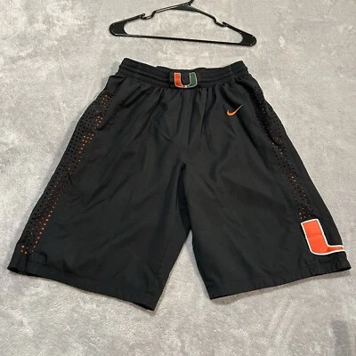 Miami Hurricanes Basketball Shorts Mens Medium Black Nike Dri-Fit On Court Sewn - Image 1 of 4