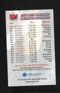 New England Patriots--Horario de bolsillo 2011--Seguro biogénico/seguridad - Imagen 1 de 2