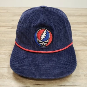 Grateful Dead Hat Cap Snap Back Blue Corduroy Steal Your Face Teton Gravity Mens - Picture 1 of 8