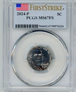 2024-P  Jefferson Nickel 5c PCGS  MS67FS - Picture 1 of 2