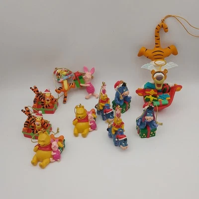 Vintage Winnie The Pooh Christmas Tree Resin Ornaments Bundle 10 small, 1 Large  - Image 1 of 4