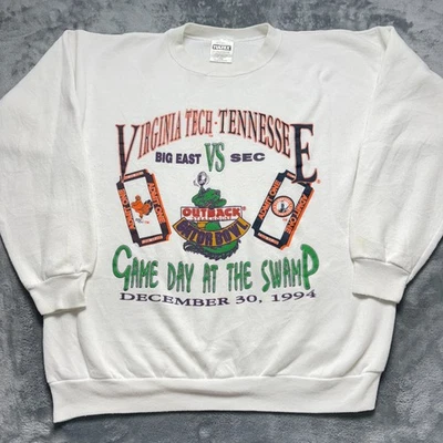 Sudadera vintage 1994 Tennessee vs Virginia Tech para hombre grande blanca Gator Bowl Foto 1 de 4