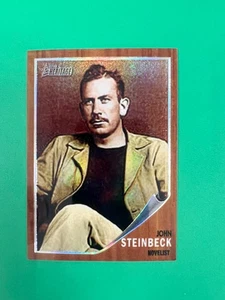 2009 TOPPS AMERICAN HERITAGE JOHN STEINBECK CHROME REFRACTOR #ED 69/76 - Picture 1 of 2