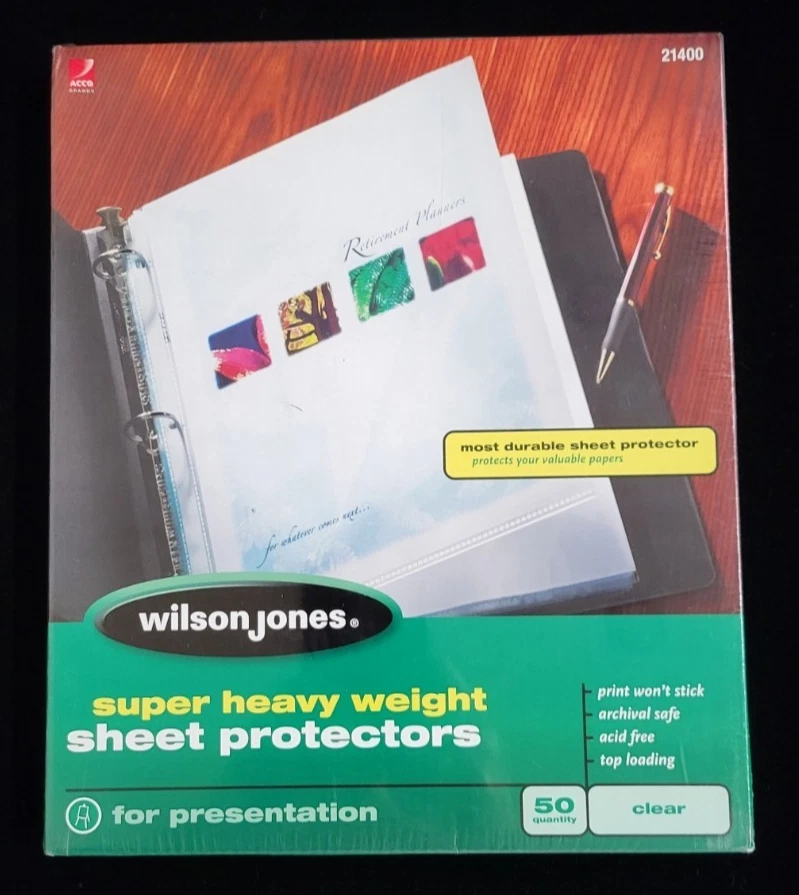 Wilson Jones Super Heavy Weight Clear Non-Glare Top-Loading Sheet Protectors - Image 1 of 1