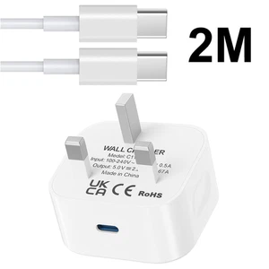 USB C Plug Fast Charger Charge 20W For iPhone 16 15 Pro Max Type Adapter Cable - Picture 1 of 9