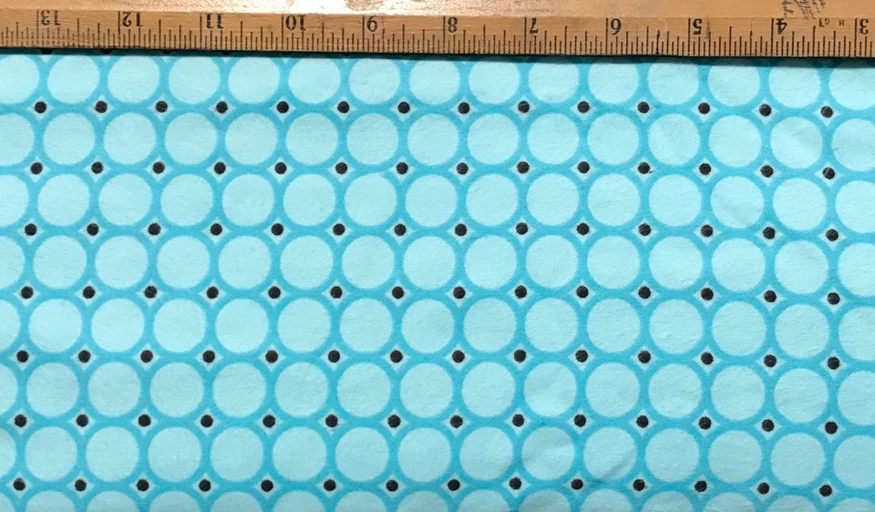Blue Radiance Circles Flannel 26” X 42”fabric sold #2354a - Image 1 of 1