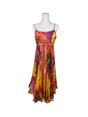 Vestido para mujer Y2K vintage Diane Freis pura seda con cuentas a mano hadas caprichoso talla 10 Foto 1 de 4