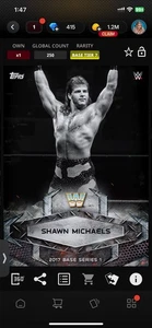 Topps Slam WWE *Digital* 2017 Base Tier 7 Variante Acero - Shawn Michaels 250cc - Imagen 1 de 1