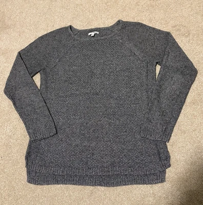 Sonoma Womens Tight Knit Sweater Pullover Gray Waffle Knit Crewneck, Sz M - Image 1 of 4