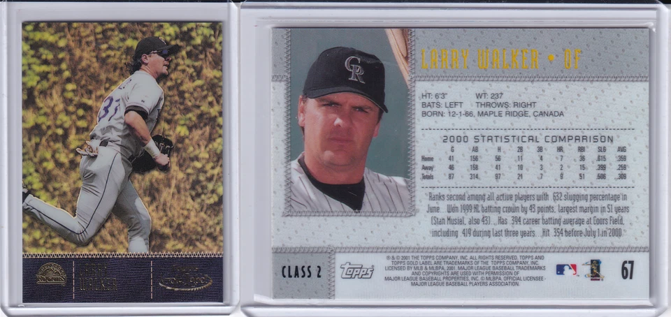 1999 Topps Gold Label #45 Larry Walker Class 2 - Image 1 of 1