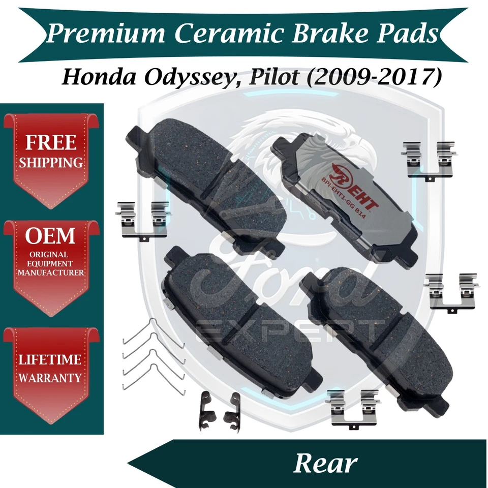 Kit de pastillas de freno cerámicas traseras premium OE para Honda 2009-2017 garantía de por vida Foto 1 de 4