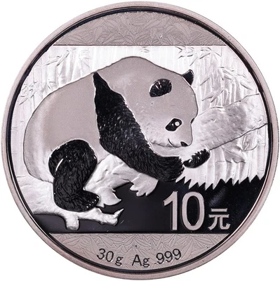 2016 China 10 Yuan Panda 30 Gram .999 Fine Silver Coin - Image 1 of 2
