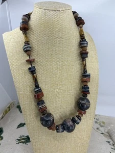 ANTIGUO/VINTAGE Collar de cuentas de comercio africano grueso - Imagen 1 de 13