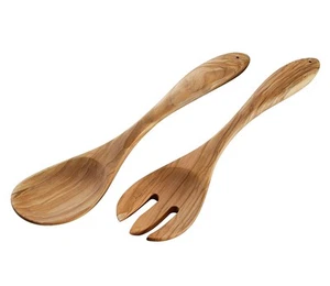 CILIO Serie Legno di Ulivo Toscana, Posate per Insalata Esclusive 30 cm (A.N.182125), - Foto 1 di 3
