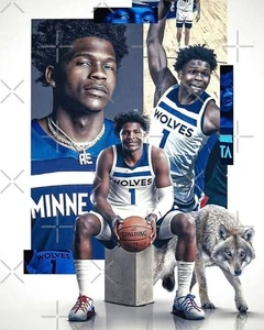 Anthony Edwards Minnesota Timberwolves NBA Holographic 11x14 Matted Frame - Picture 1 of 2