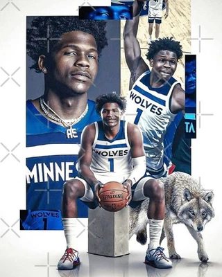 Anthony Edwards Minnesota Timberwolves NBA Holographic 11x14 Matted Frame - Image 1 of 2