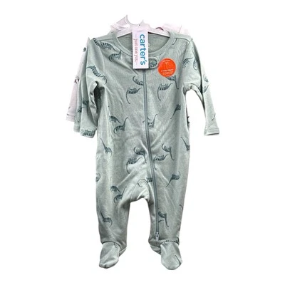 Carter's Just One You - Body bebé dinosaurio paquete de 2 - 3 meses - verde y blanco Foto 1 de 4