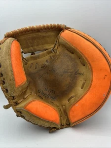 Rawlings MJ77T Johnny Bench Catchers Mitt Handschuh Tiefbrunnen Tasche orange Seiten - Bild 1 von 7