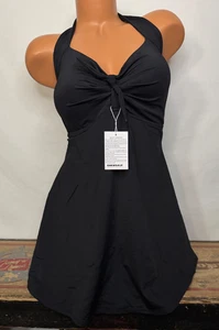 COCOSHIP One Piece Swimsuit Swimdress Womens 2XL Black Halter Push Up Pinup - Picture 1 of 7