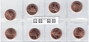 2009-P&D Lincoln Cent Set 8 Coins {BU} Lot#5 - Picture 1 of 2