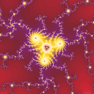 Mandelbrot Set Image Fractal Infinity Red Yellow Purple Lightning Poster Print - Picture 1 of 1