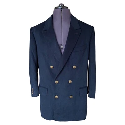 Jacques Esterel Creation Blazer Double Breasted Wool Rabbit Navy Blue Mens UK40S - Image 1 of 4