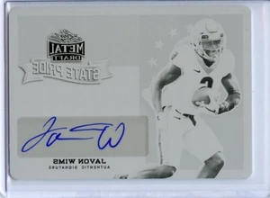 2018 Leaf Metal Draft Javon Wims State Pride Autograph Printing Plate 1 of 1 - Bild 1 von 2